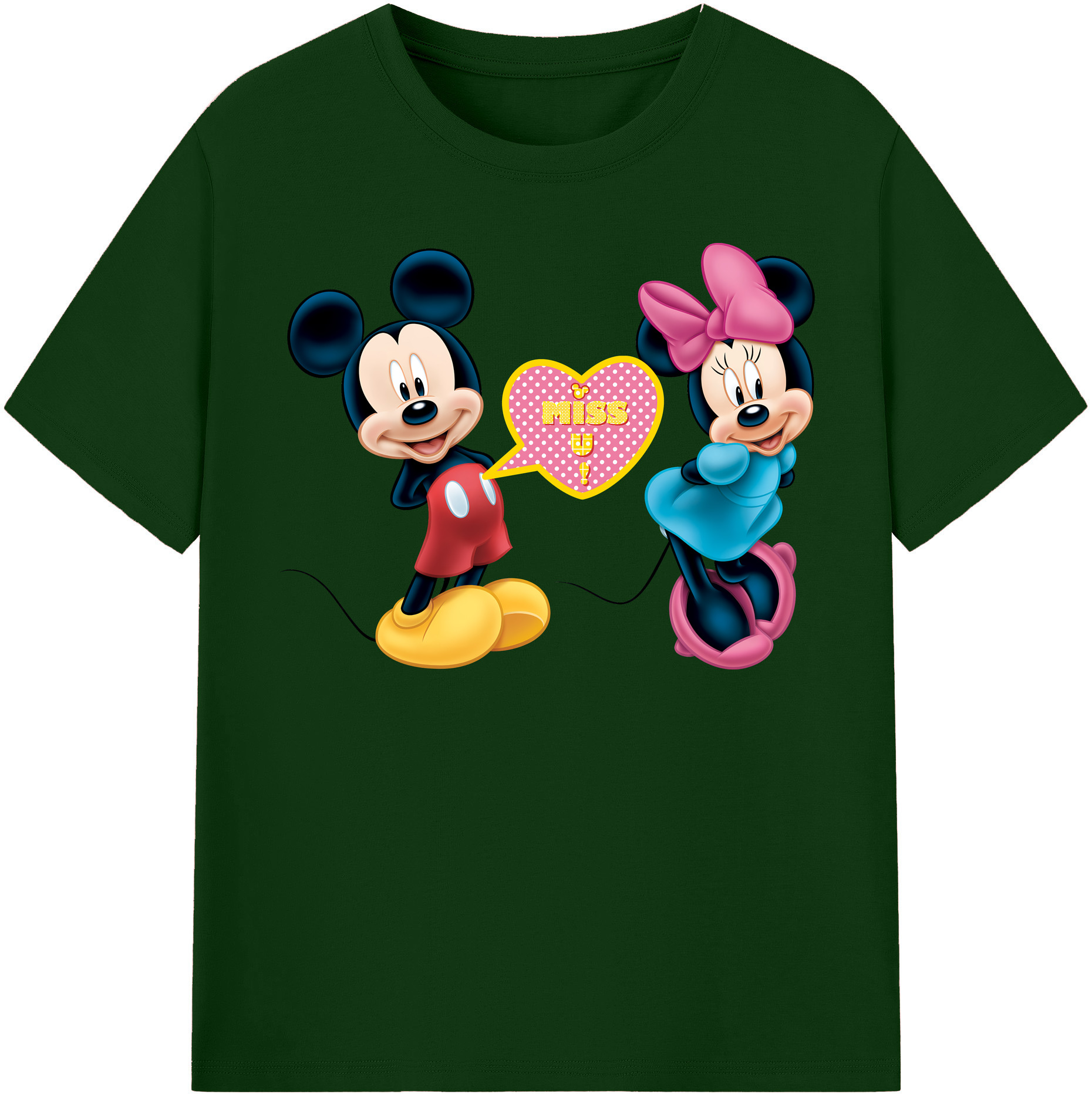 （画像用） ミッキーマウス Mickey Mouse 綿100％半袖Tシャツ（フロントプリント）